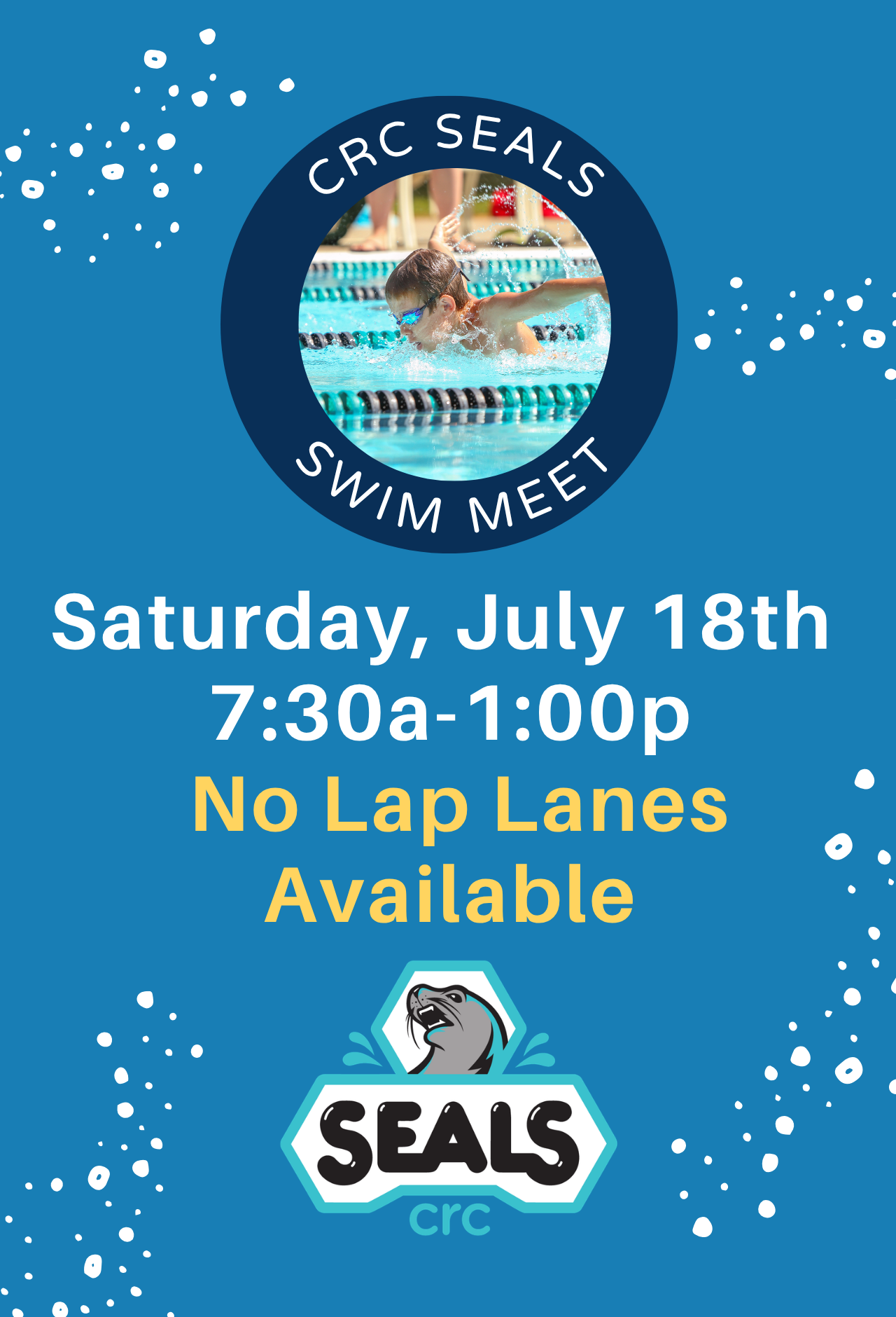CRC Seals swim meet on July 18
