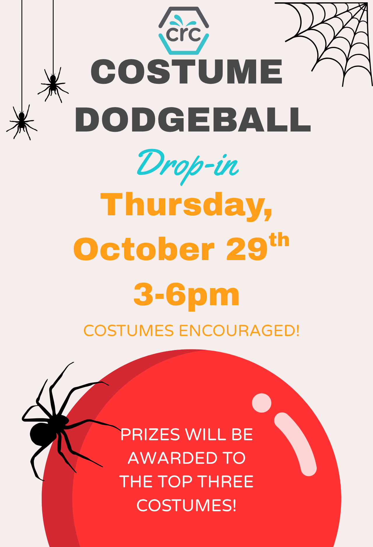 Clyde Recreation Center Costume Dodgeball Drop-In, Wednesday, October 28, from 3–6 PM. Costumes encouraged! Prizes awarded to the top three costumes.