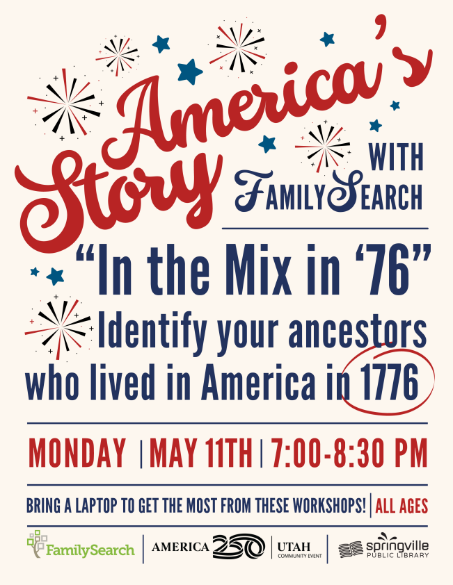 America's Story In the Mix in '76
Monday, May 11th @ 7 PM
All Ages
