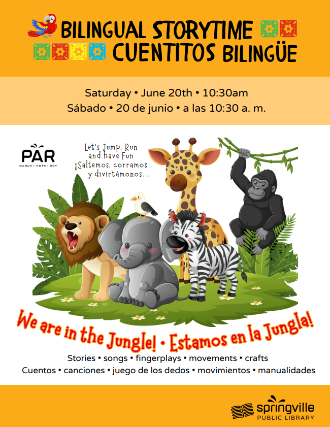 Bilingual Storytime - Cuentitos Bilingüe: June 20th/20 de junio a las 10:30am