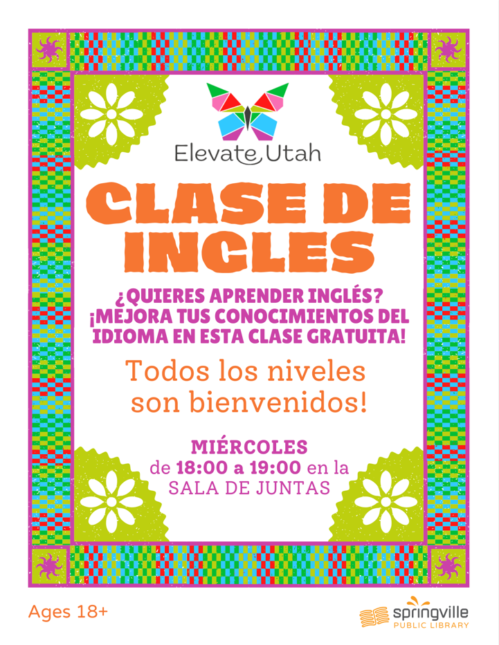 Clase de Ingles - English Class. Miercoles de 18:00 a 19:00 - Wednesdays from 6-7pm