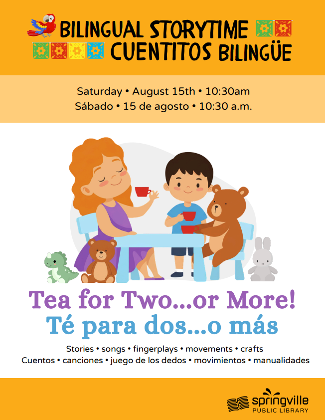 Bilingual Storytime/Cuentitos Bilingüe August 15th 10:30am