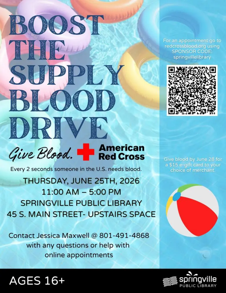 Community Blood Drive
June 25th 11am-5pm
Ages 16+