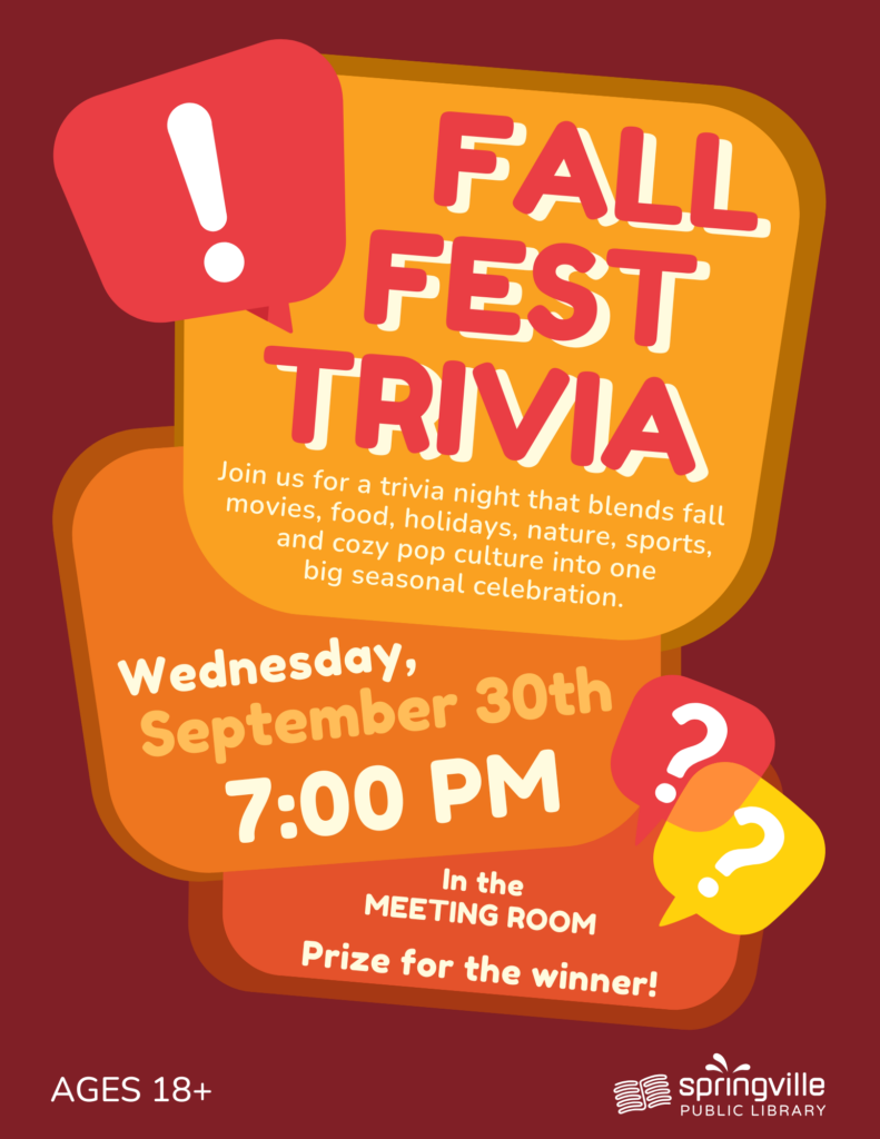 Fall Fest Trivia - September 30 - 7:00pm - Ages 18+