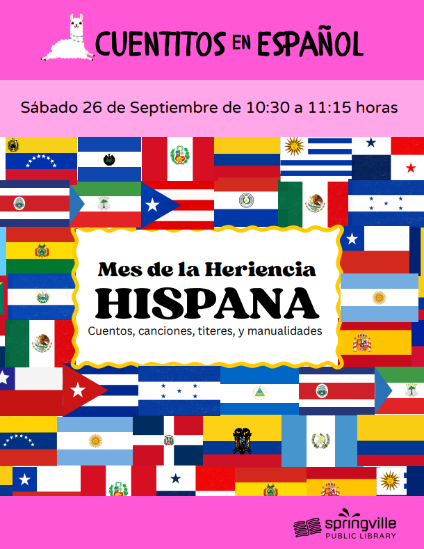 Cuentitos en Español- sabado 26 de Septiembre de 10:30 a 11:15 hora.