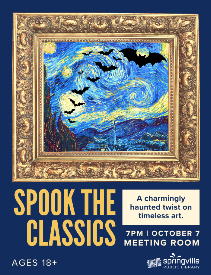 Spook the Classics Wednesday, October 7, 2026 7:00pm	Ages 18+
