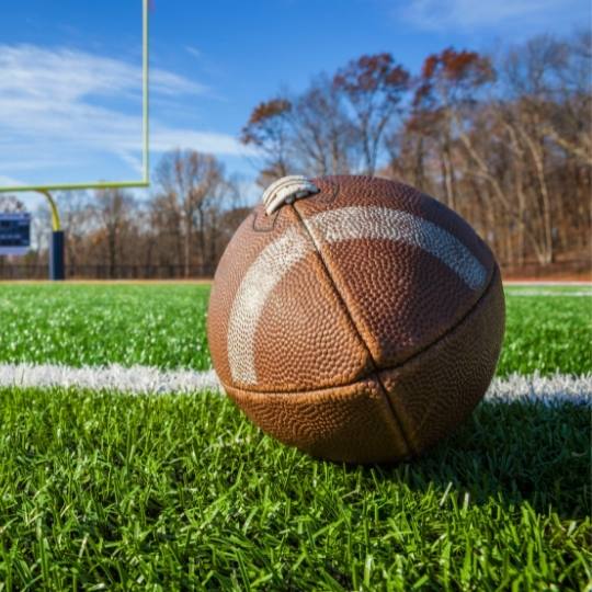 Football on field