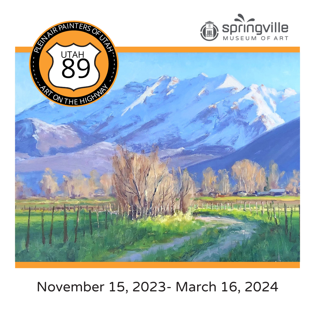 Image depicts a mountain with the art show's title and show dates